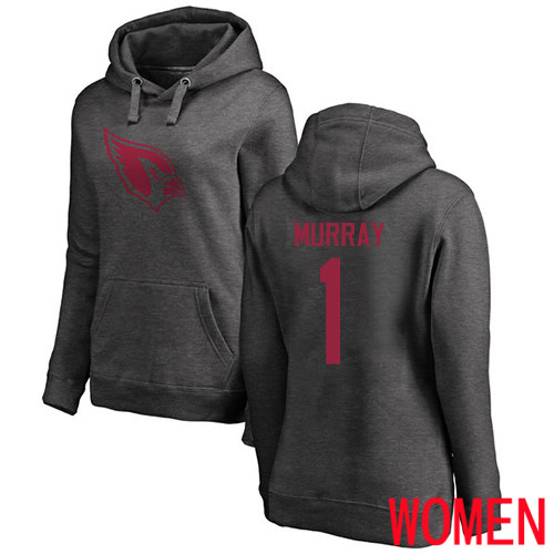 Arizona Cardinals Ash Women Kyler Murray One Color NFL Football #1 Pullover Hoodie Sweatshirts->nfl t-shirts->Sports Accessory